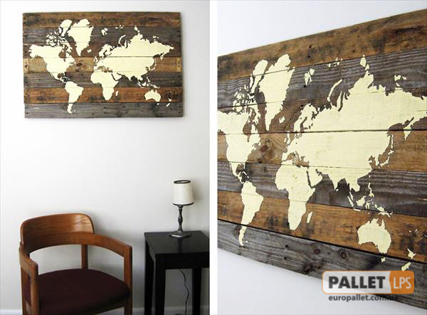 upcycled pallet map idea